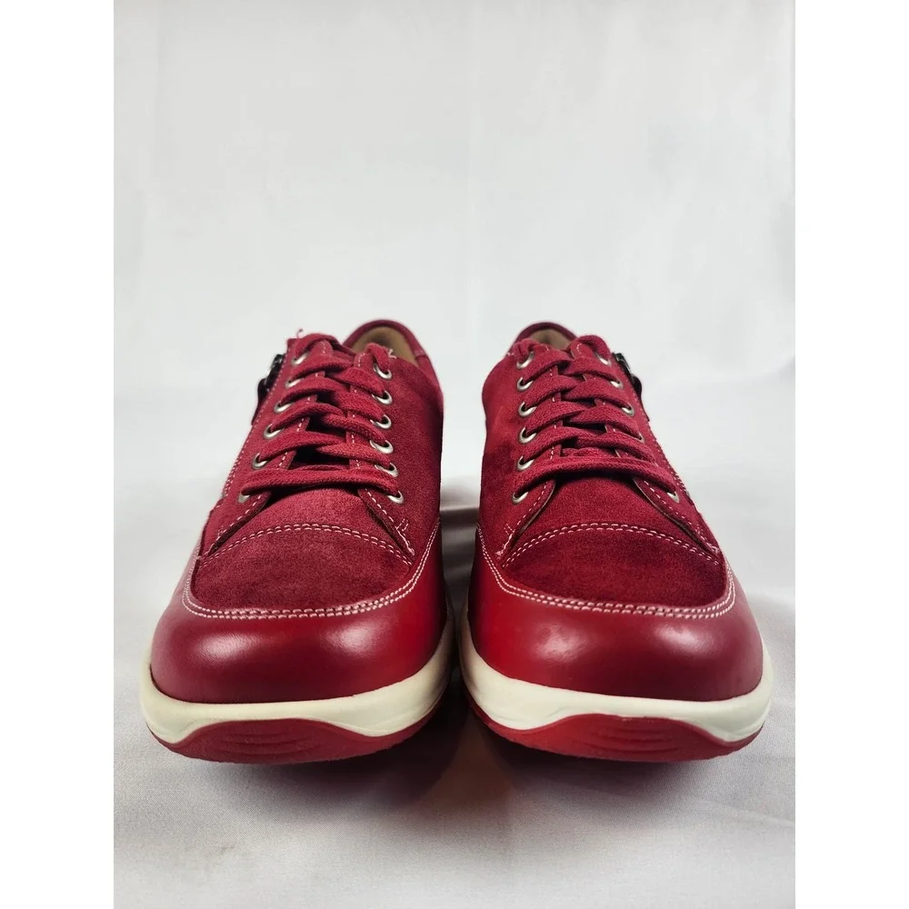 Ganter Womens US 6.5‎ Wide G Red Leather Suede Comfort Walking Shoes Zip EU37